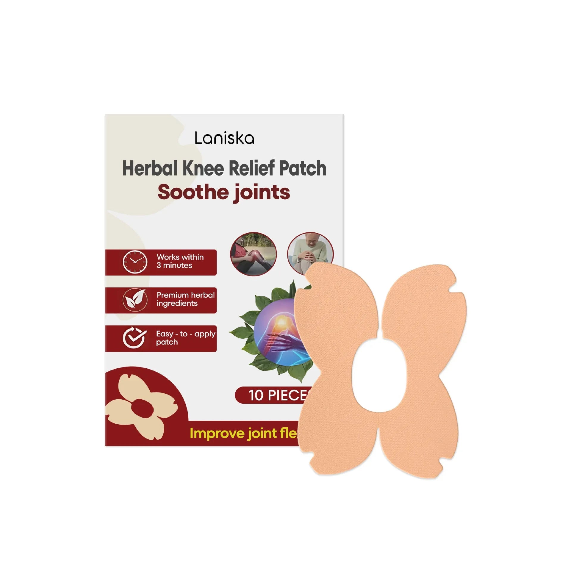 LANISKA box containing 10 herbal moxa and menthol joint care adhesive patches.
