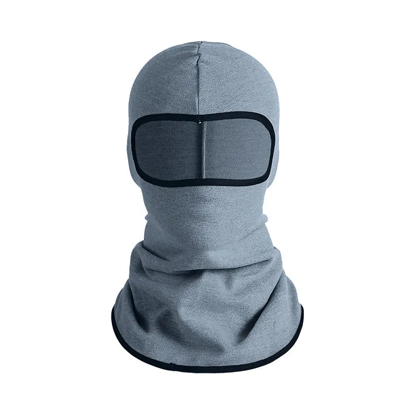 Motorcycle windproof head cover with gloves set in cotton fabric, street-style dome design for autumn winter riding