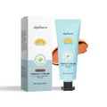 Curdling sunscreen moisturising liquid foundation bottle shown in one of three shades: Dark Skin, Ivory White, or Natural colour.