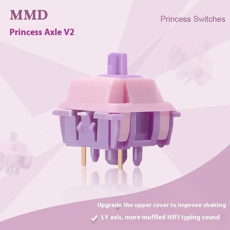Single MMD Princess linear mechanical keyboard switch for custom keyboard builds.