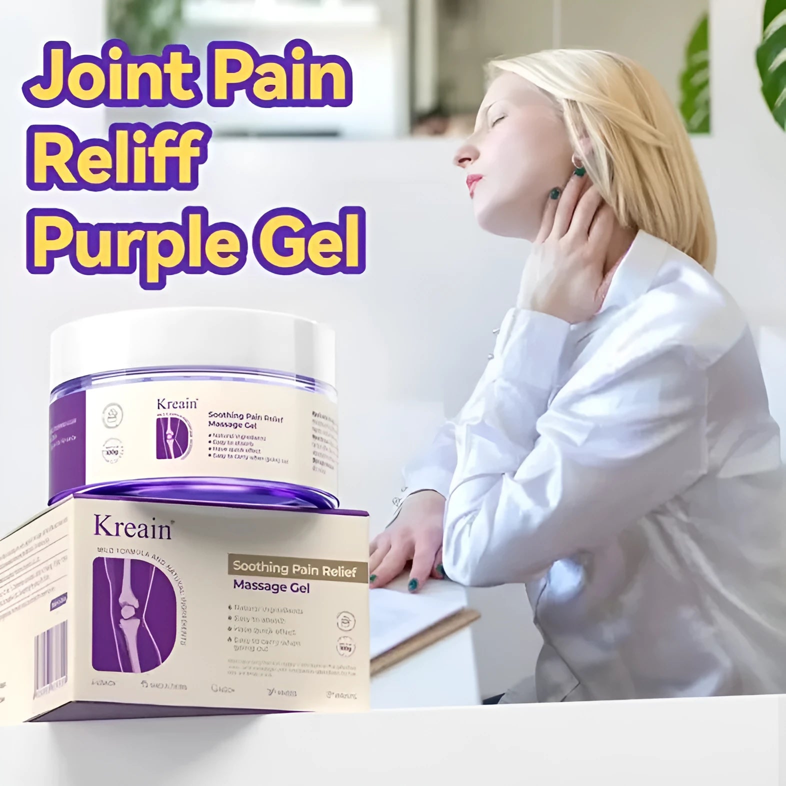 100g tube of joint pain care gel with squeeze tube packaging for topical application