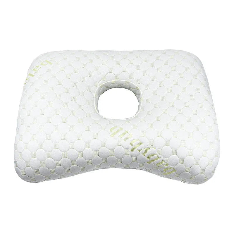 Beauty salon single hole ear pillow measuring 39x28x6cm in new Chinese style with polyester fibre filling.