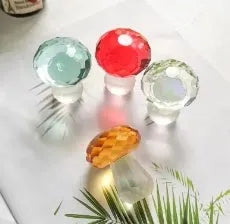 Colourful mushroom crystal decorative craft measuring 40x53mm in modern geometry design