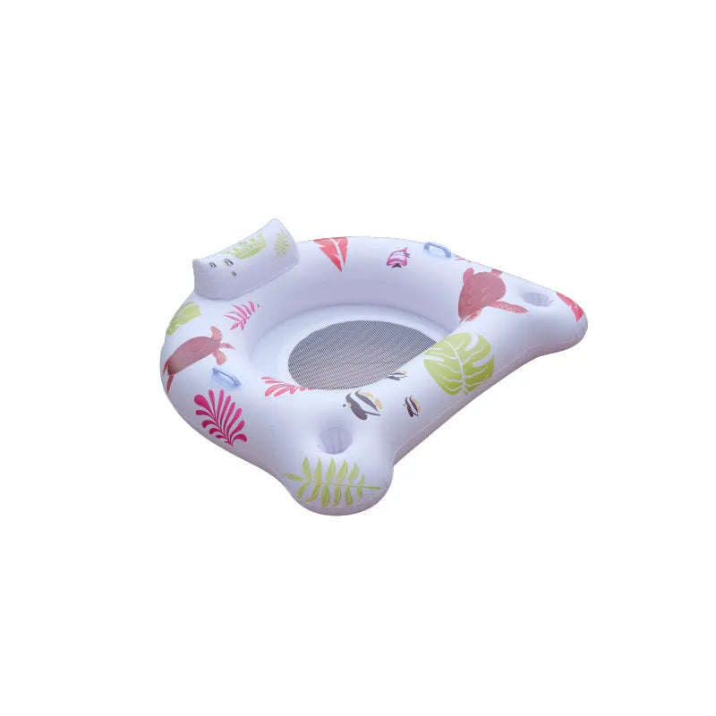 White luminous U-shaped inflatable float on water measuring 120x120 cm
