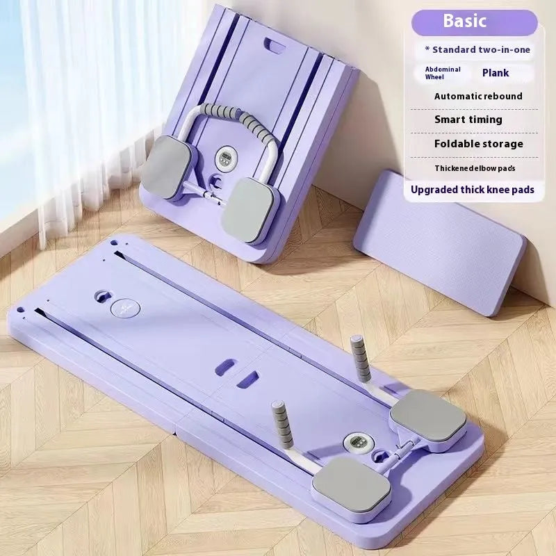 Standard purple fitness board with automatic rebound abdominal wheel measuring 106x41x7cm