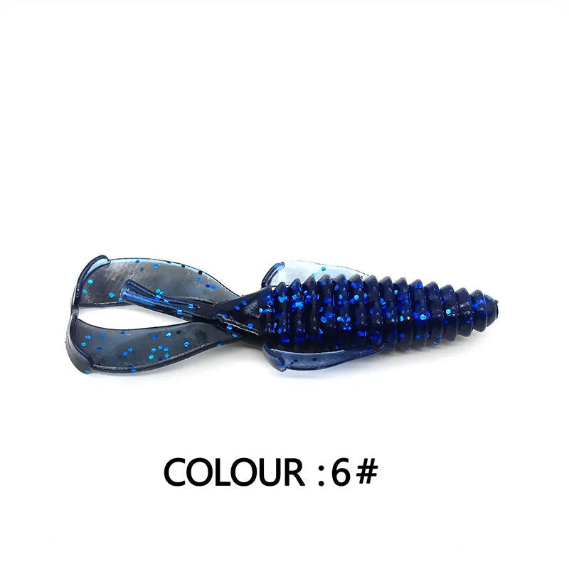 PVC fishing soft bait lure in two sizes with multiple colour variations for freshwater and saltwater angling