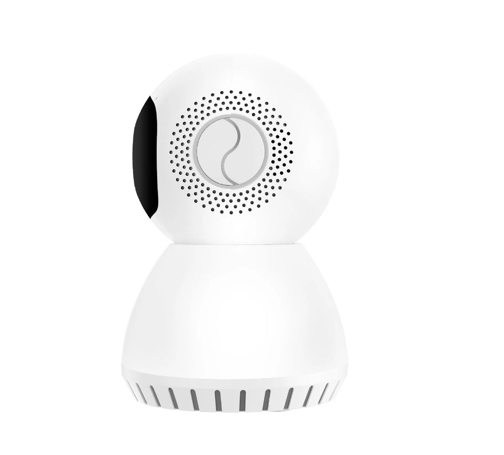 White wireless security camera with dual-frequency WiFi and 12mm lens for 1080p HD home monitoring