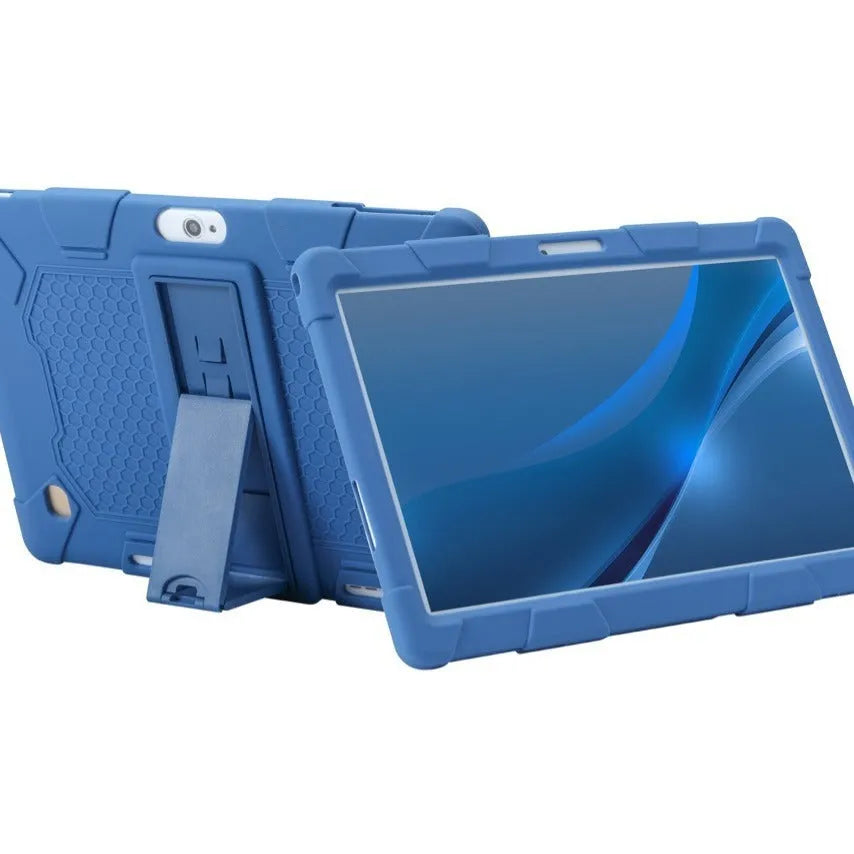 Little Overlord H10 Pro M20 silicone protective case for 10-inch tablet in multiple colour options showing stand function.