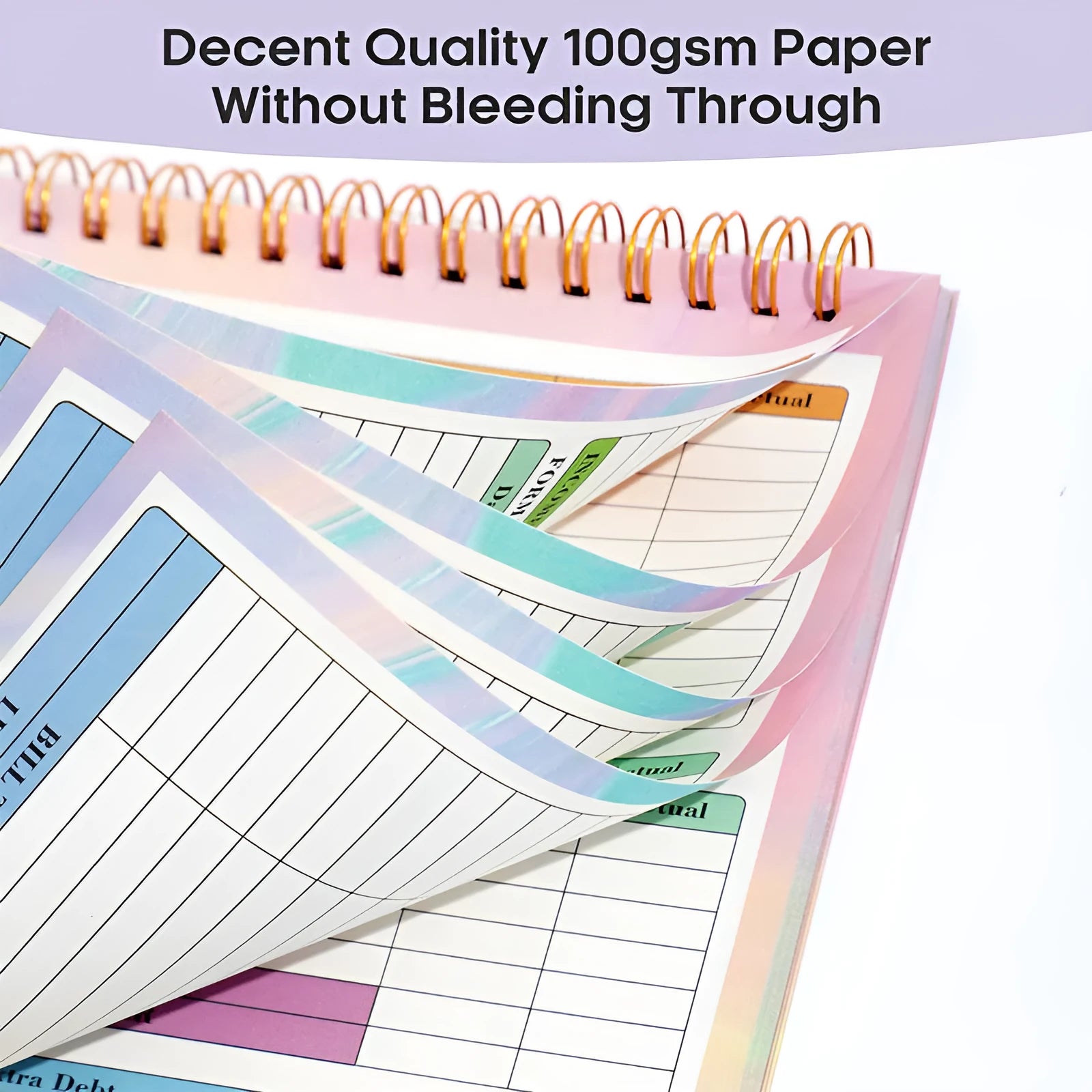B5 wealth management notebook with spiral binding and blue PP cover for daily expense tracking