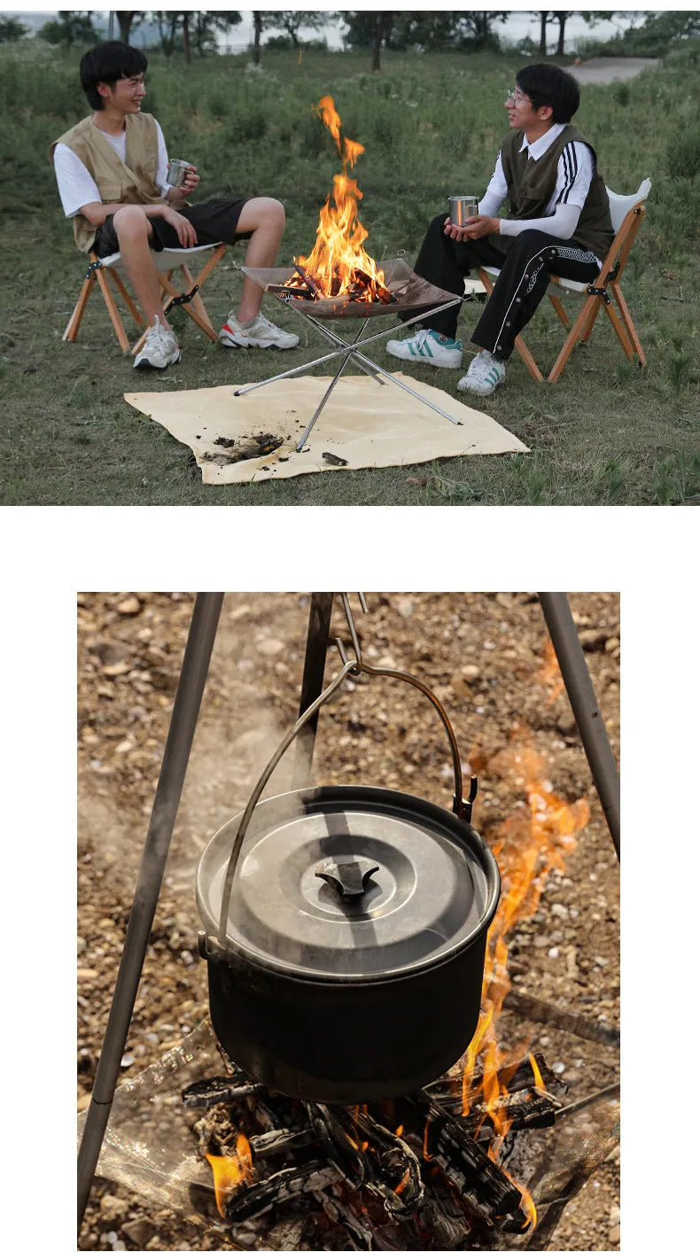 Silver stainless steel barbecue grill set with a fitted grill net, shown in medium and large size options.