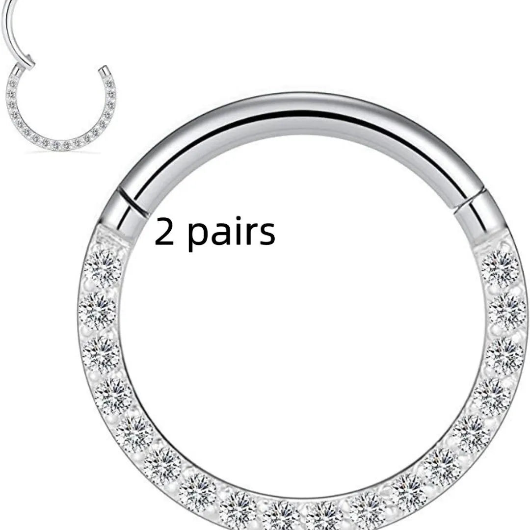 316 stainless steel seamless nose ring showing colour options including black, gold and rose gold finishes