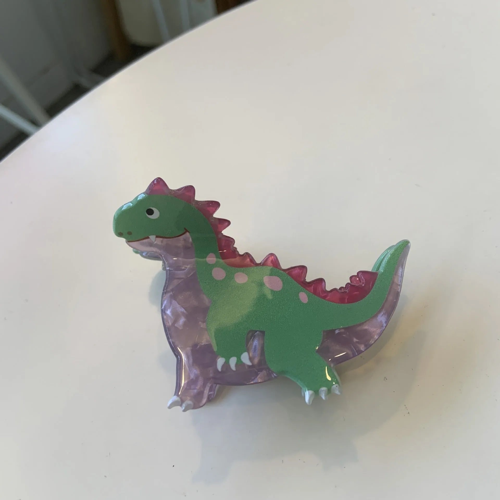 Dinosaur acrylic jaw hair clip grip-style hairpin in choice of six colours