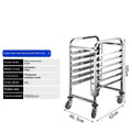 Six-layer stainless steel baking tray rack with locking mechanism, frame size 40x60cm.
