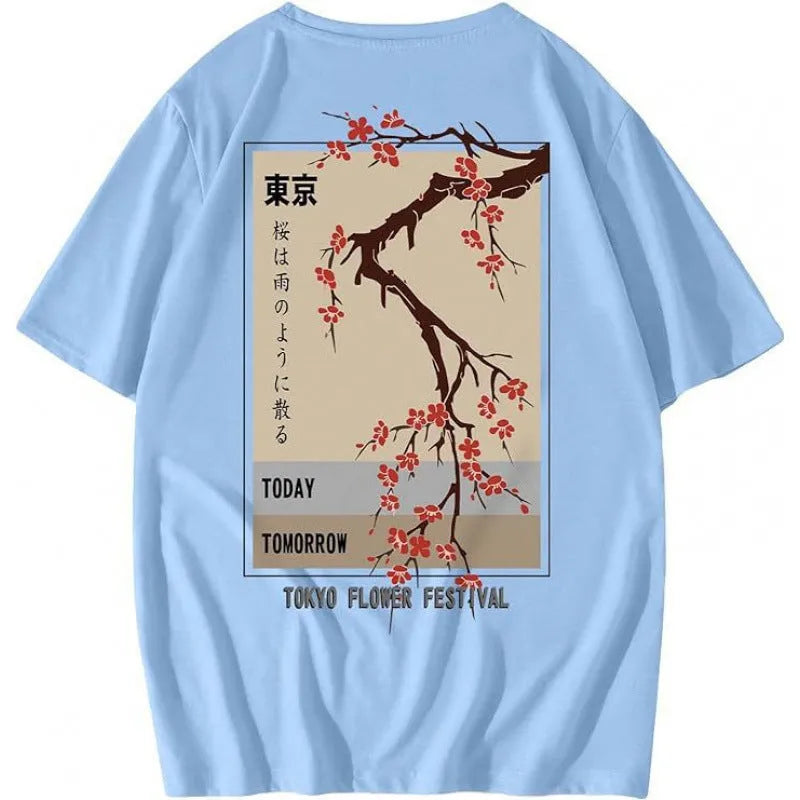 Men's printed streetwear short-sleeved sports t-shirt in polyester fabric with digital pattern