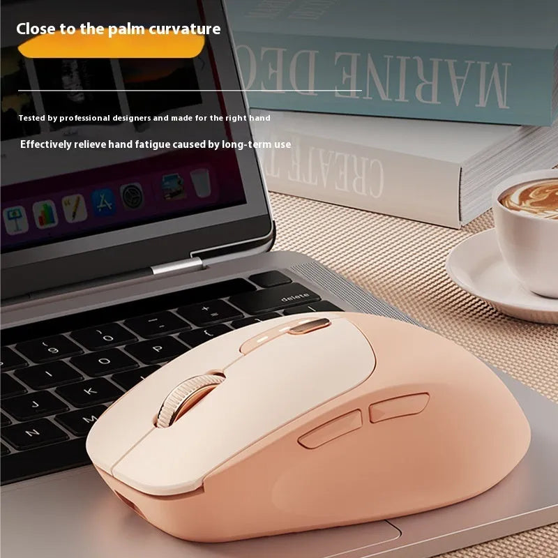 Mute wireless Bluetooth mouse in matcha green colour showing five-button design and compact ergonomic shape