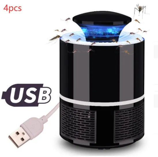 USB photocatalyst mosquito trap with LED light, 5W, 19x12cm, black colour, indoor household use