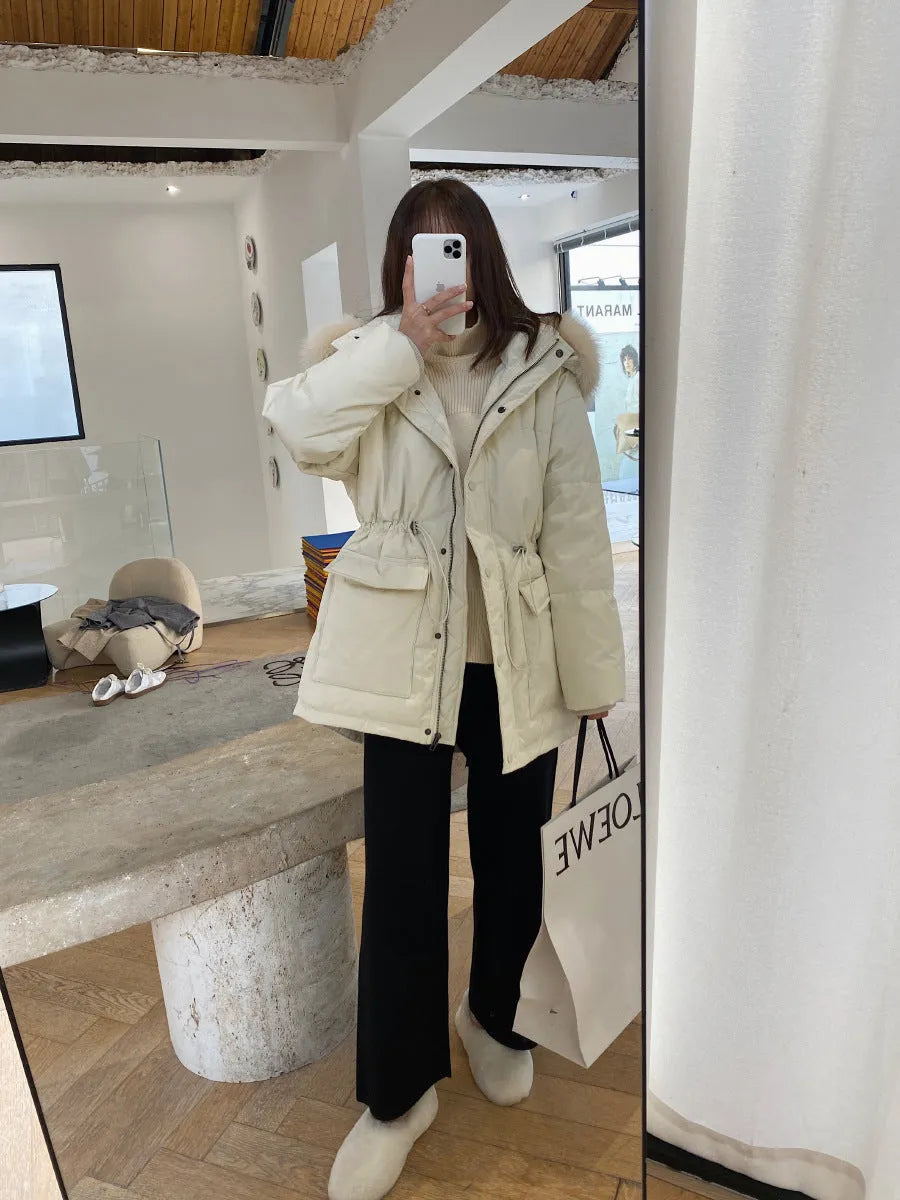 Women's high-waisted wide-leg knitting trousers in thick acrylic fabric for autumn winter casual wear