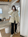 Women's high-waisted wide-leg knitting trousers in thick acrylic fabric for autumn winter casual wear