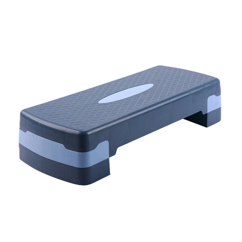 Grey Fit Step aerobics platform made of ABS plastic, dimensions 68cm long by 28cm wide by 15cm high.