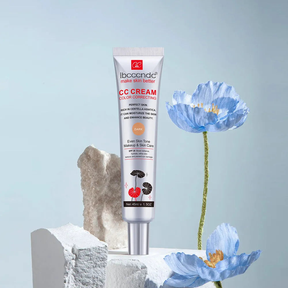 Erborian Centella Asiatica CC Cream tube in dark and light shades for colour correction.