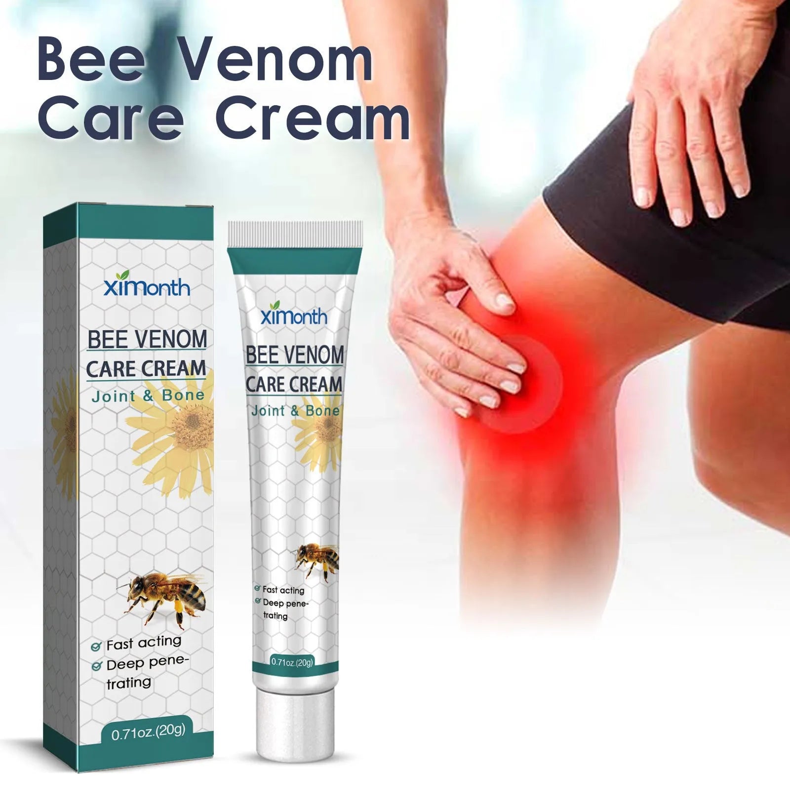 20g tub of Joint Pain Massage Care Cream, a cooling gel for muscle and joint relief.