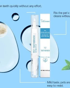 Soft silicone pet toothbrush pen with mint toothpaste tube for cat and dog dental care