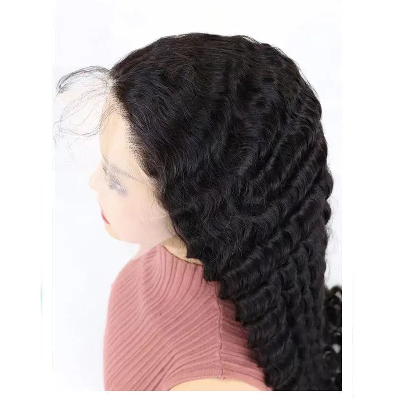 Deep wave lace front wig human hair 13x4 half lace full hand weaving long length