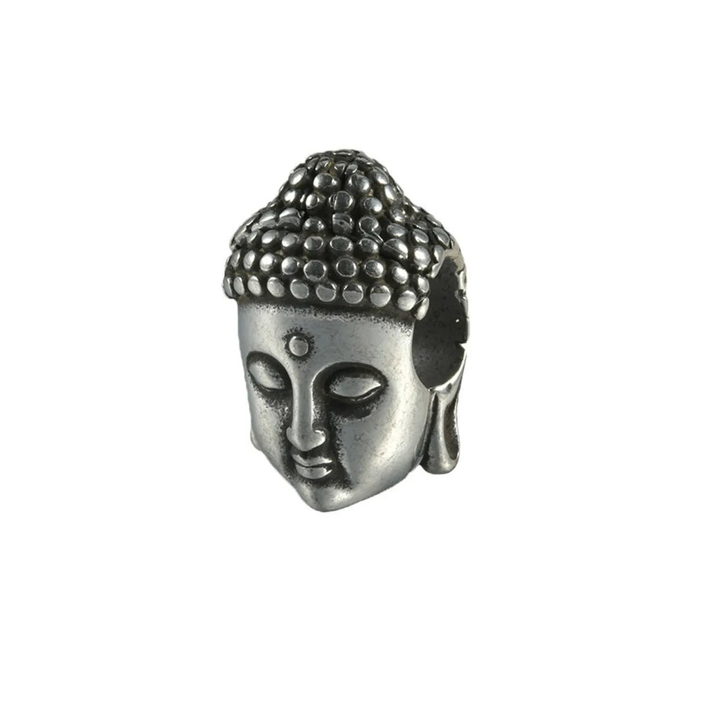 Stainless steel hollow skull Buddha earrings with geometric designs in four electroplated colour finishes
