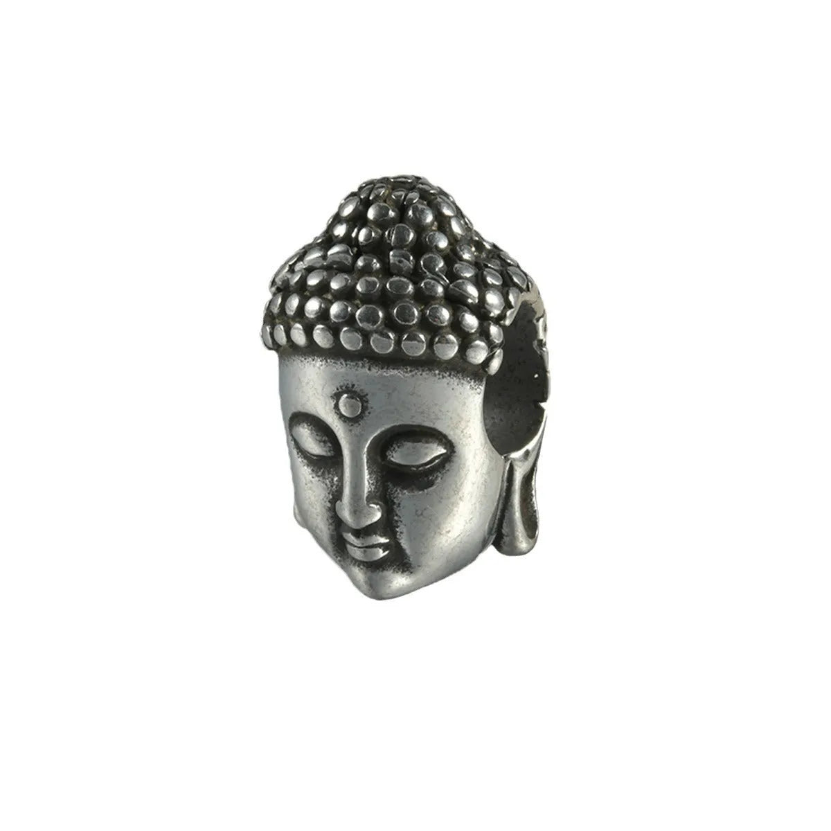 Stainless steel hollow skull Buddha earrings with geometric designs in four electroplated colour finishes
