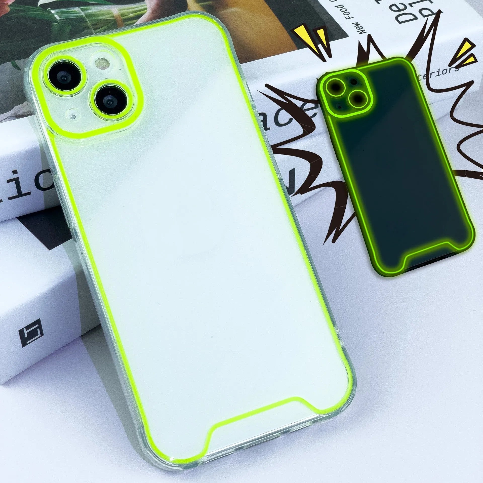 Glow in the dark Christmas phone case for iPhone in festive colours with soft TPU shell construction