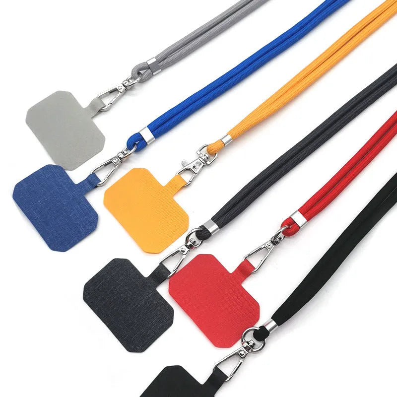 Universal phone case lanyard with electroplated carbon fibre skin back cover in white, black, and red colours