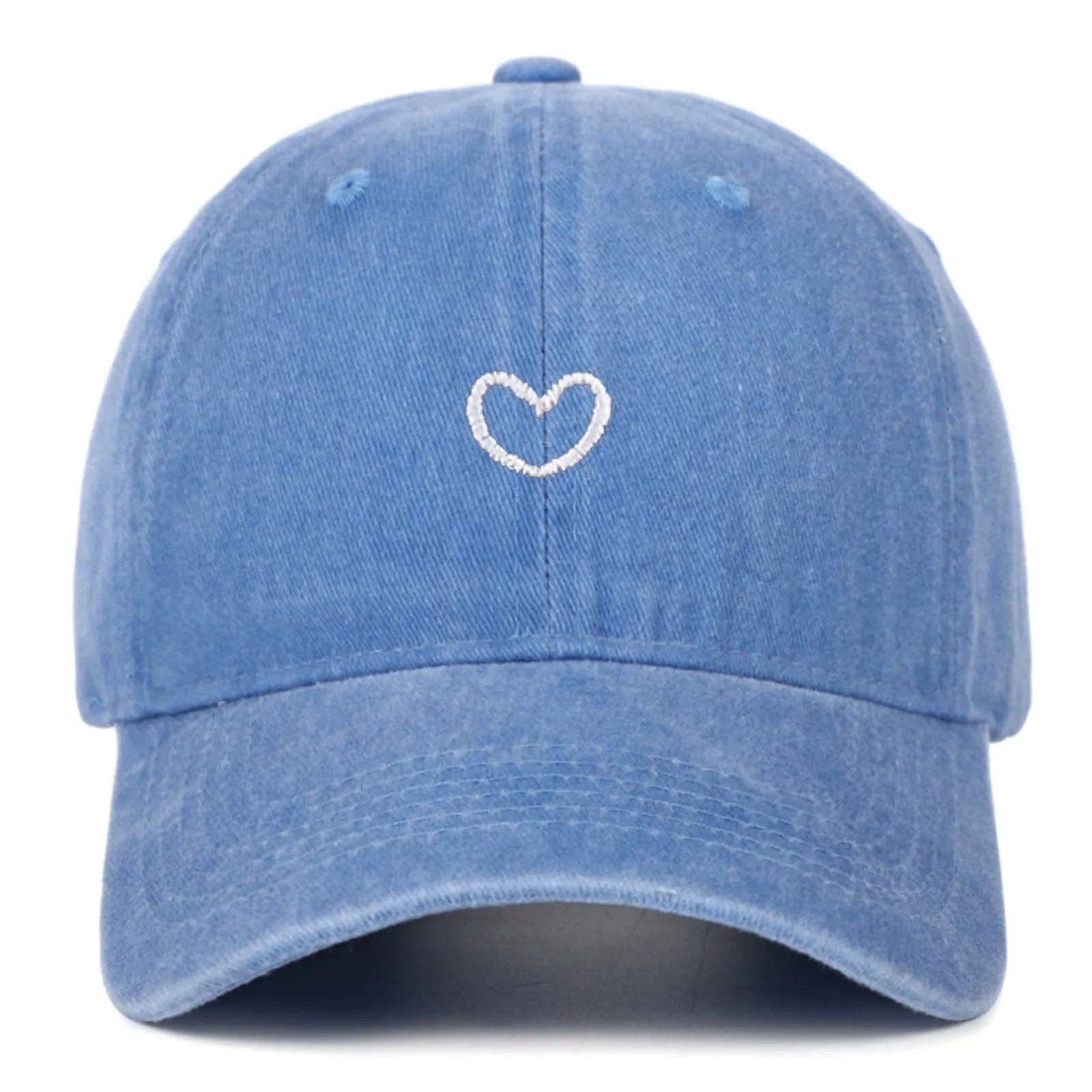 Retro embroidered cotton peaked cap in an adjustable size on a neutral background.