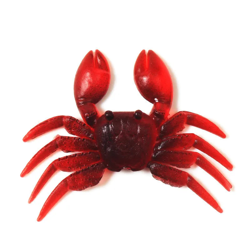 8cm PVC crab fishing lure in red or brown colour with fishhook