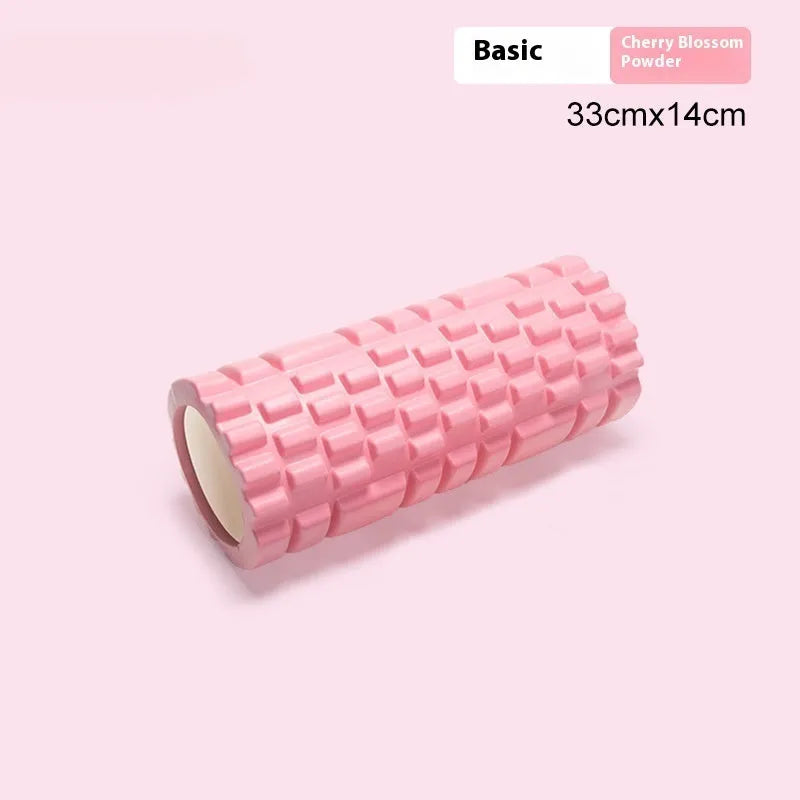 EVA foam roller for fitness in multiple sizes and colours including black, grey, pink, and blue