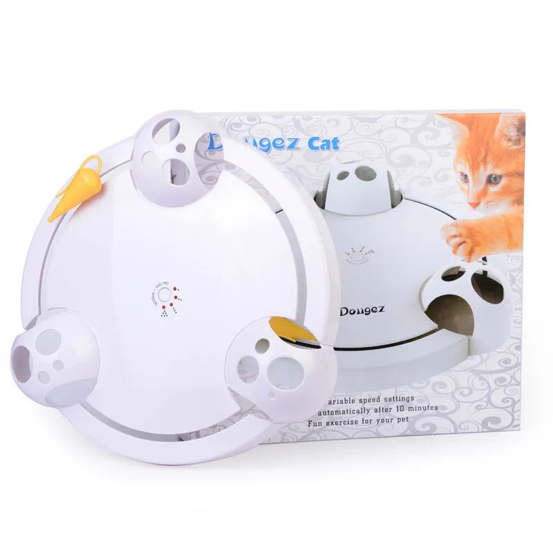 White electric cat toy automatic rotating turntable 32cm diameter ABS plastic