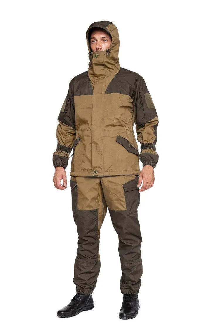 Special Forces Mountain Battle Suit tactical outdoor gear in A-TACS FG camouflage with waterproof breathable fabric