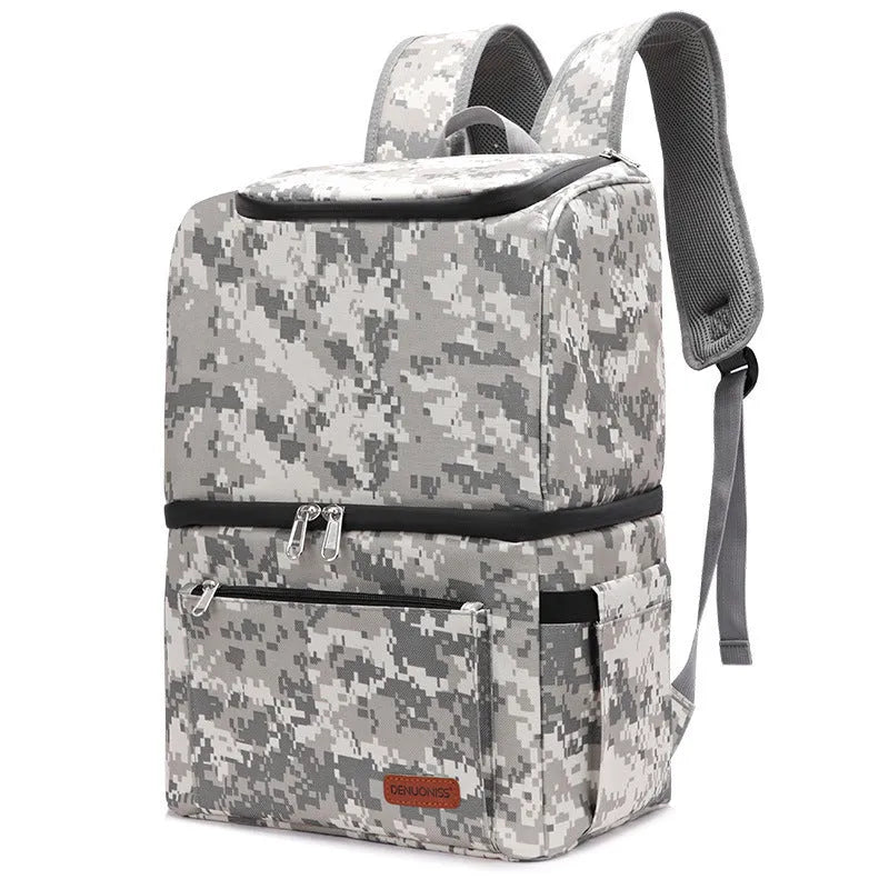 Insulated refrigerated backpack with 22-litre capacity in camouflage colour option