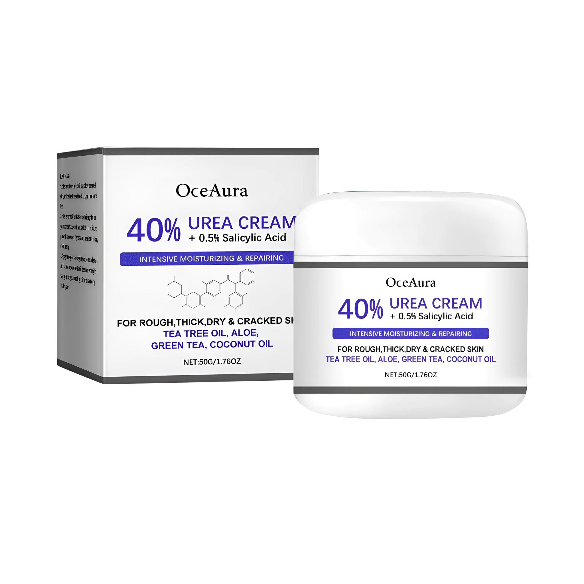 50g tube of Anti Cracking Care Hand and Foot Cream with listed ingredients including urea and salicylic acid.