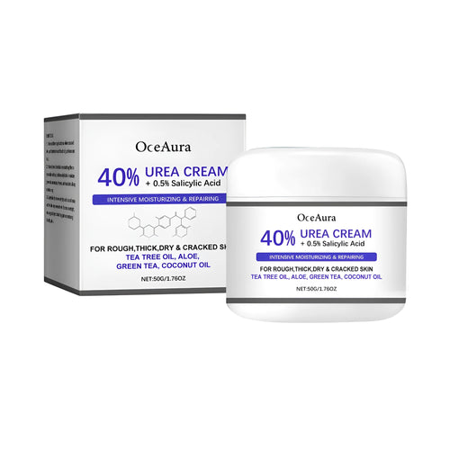 50g tube of Anti Cracking Care Hand and Foot Cream with listed ingredients including urea and salicylic acid.