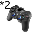 Black wireless 2.4GHz gamepad controller with dual analog joysticks and cross keys for Android PC TV tablet