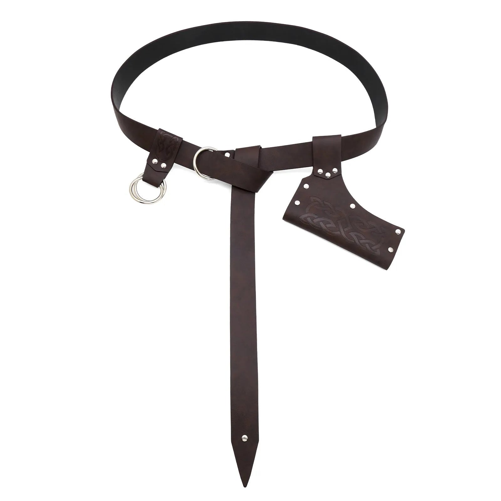 Medieval knight PU belt three-piece set for men cosplay props in black