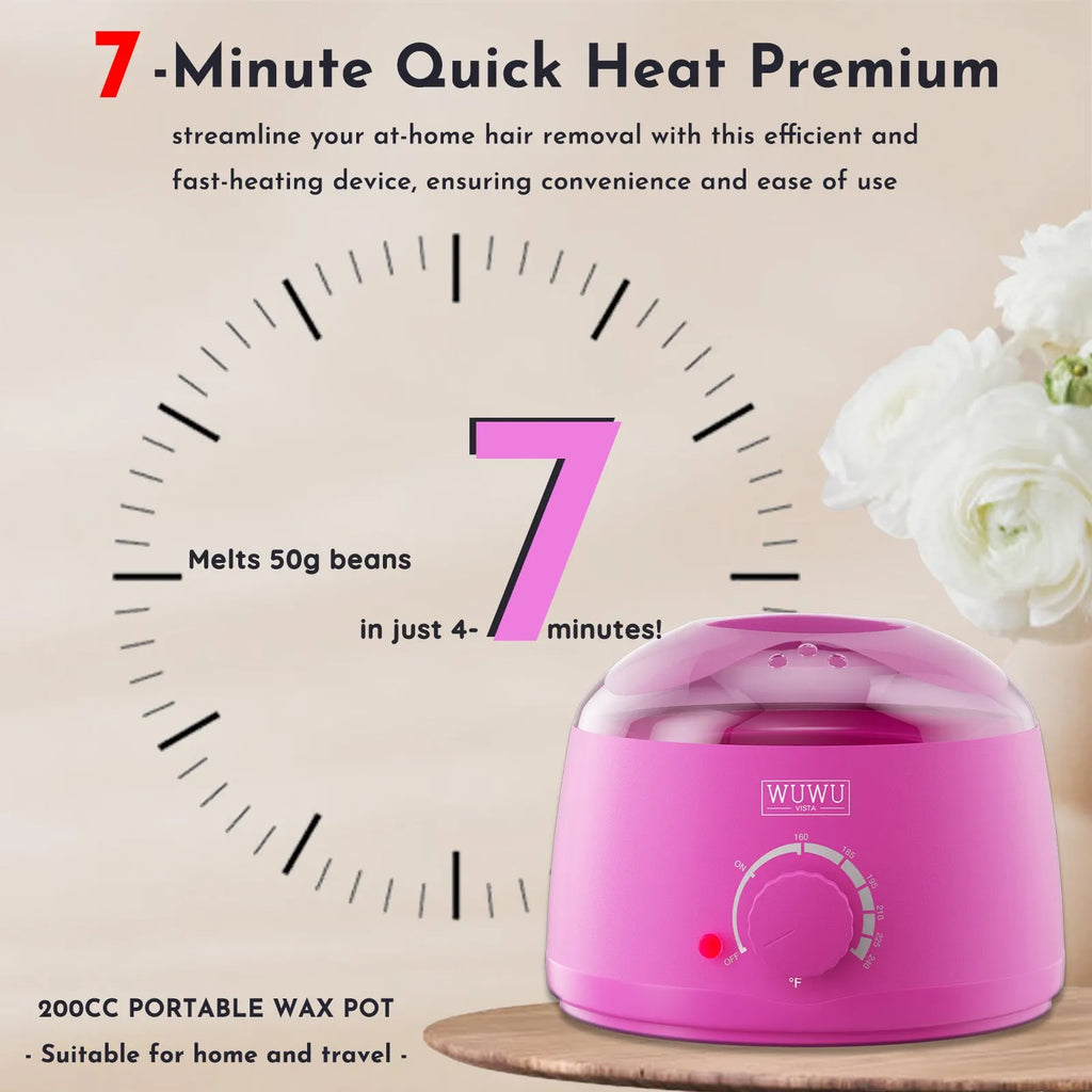 Waxing gift set with wax warmer, wax beads, facial and body sticks, aftercare products