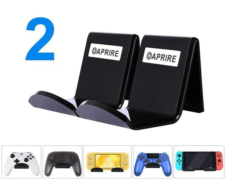 Universal game controller mounting bracket in black colour mounted behind a door