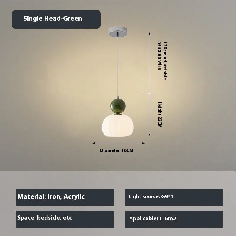 Nordic style pumpkin-shaped alloy chandelier for ceiling mounting in a bedroom or dining room.