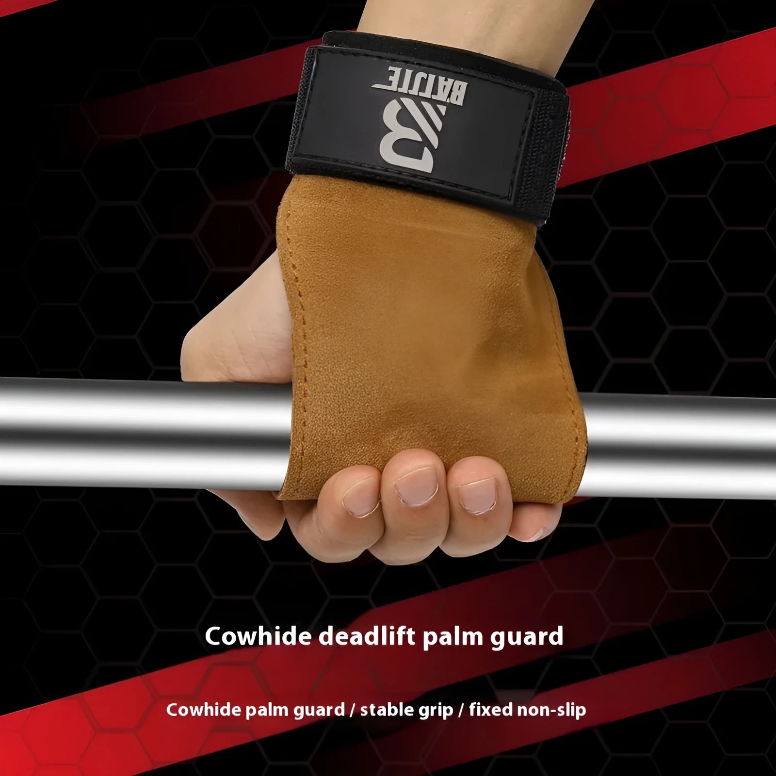 Brown elastic horizontal bar wrist protector with adjustable closure for fitness training