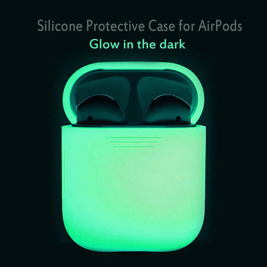 Luminous silicone flip-type protective case for AirPods wireless earphones