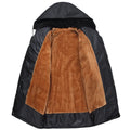Men's winter cotton coat jacket with detachable hat in loose fit, available in gray