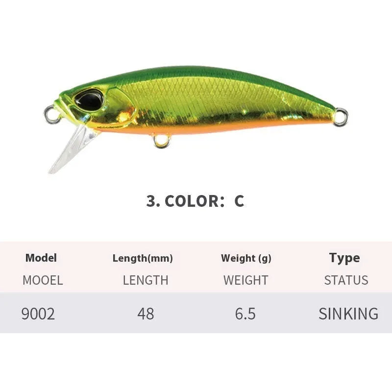 Japanese submerged mino fishing lure for mandarin fish and snakehead, 48mm length