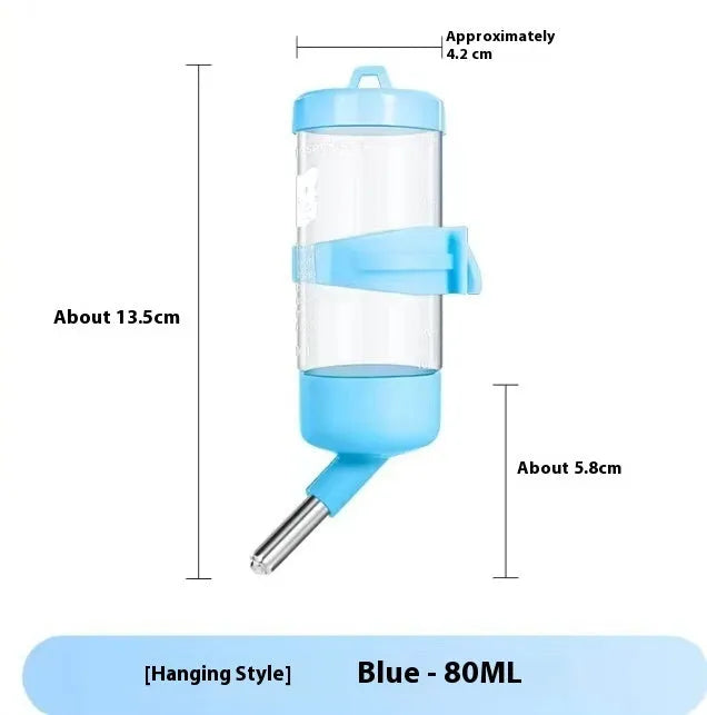Green plastic ball kettle water feeder with glass tube for rabbits and guinea pigs