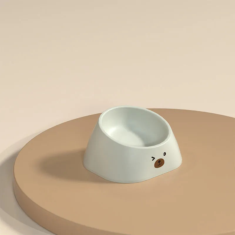 Stainless steel cervical spine cat bowl with 15 degree tilt for pet feeding